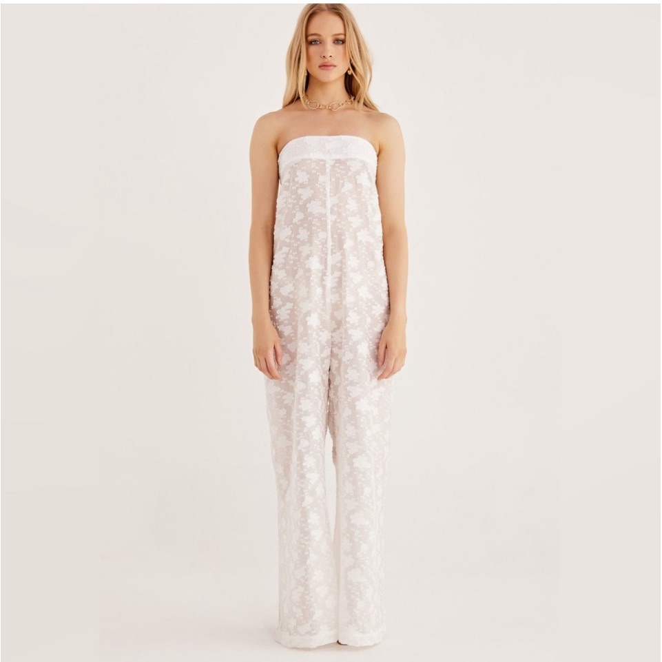 Nwt Revolve X Rumer The Label Billie Jumpsuit W Lining Strapless Fil Coup Sz M